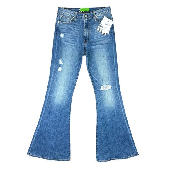 SR vs Sandrine Rose x Free People Blue Indigo Flare Jeans - Size 30 - Picture 1 of 7